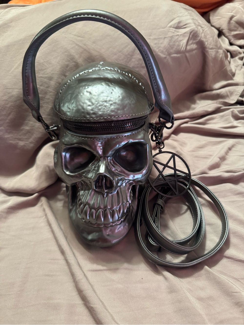 Metallic Skull Crossbody Bag - Killstar